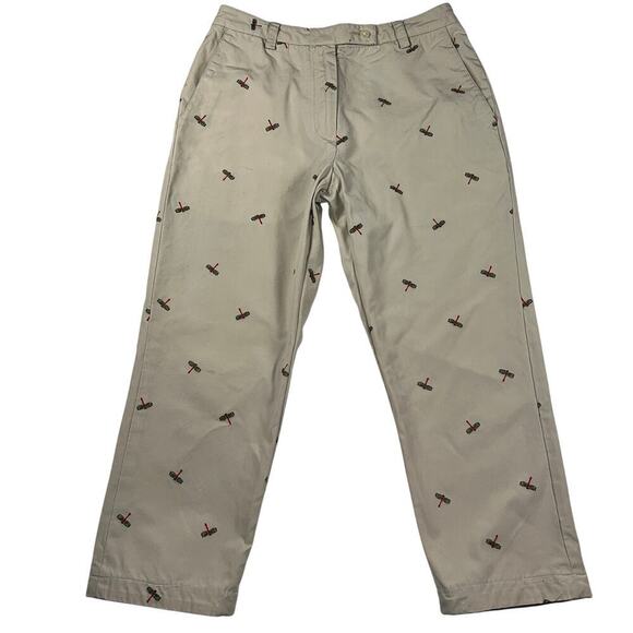 Tommy Hilfiger Golf Women’s Dragonfly Embroidered Khaki Chino Pants Size 4 - Picture 1 of 12